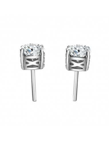 Pendiente oro blanco 4 garras...