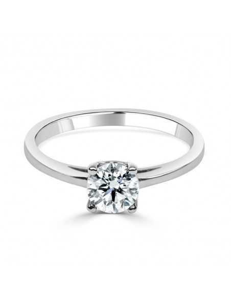 Solitario oro blanco con diamante creado 4 garras 0,50 ct.