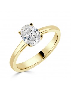 Solitario oro amarillo Oval...