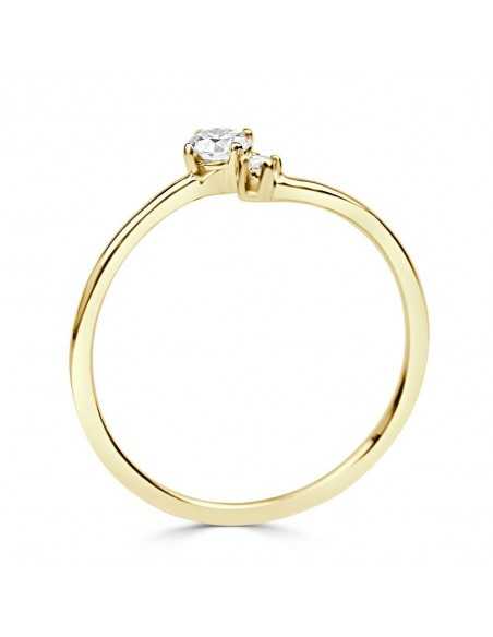 Solitario oro amarillo mini 2 diamantes creados. 0,10CT-0,015CT