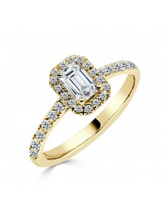 Solitario oro amarillo halo...