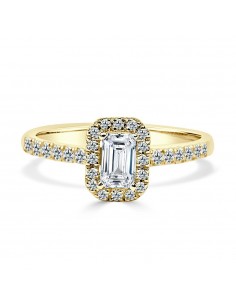 Solitario oro amarillo halo... 2