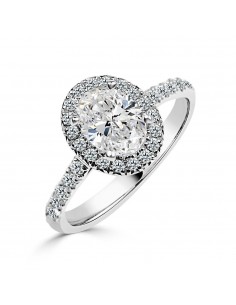 Solitario oro blanco halo...