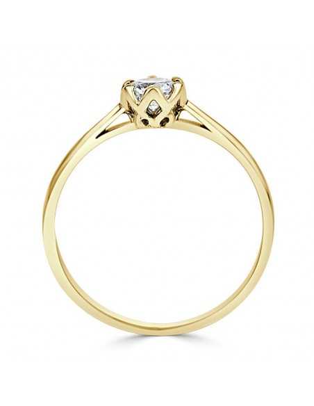 Solitario oro amarillo diamante creado  6 garras 0,30 CT