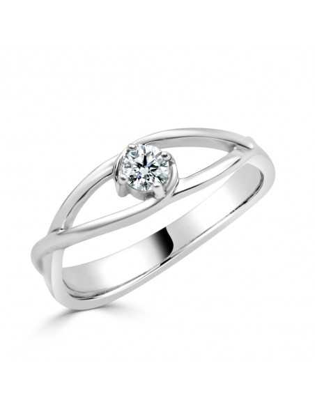 Solitario oro blanco infinito diamante creado de 0,15 CT