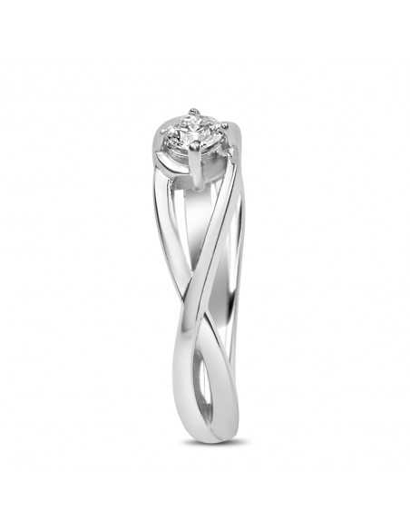 Solitario oro blanco infinito diamante creado de 0,15 CT