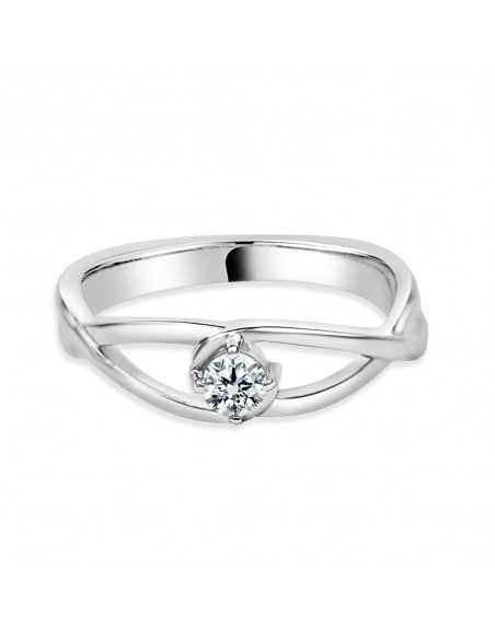 Solitario oro blanco infinito diamante creado de 0,15 CT