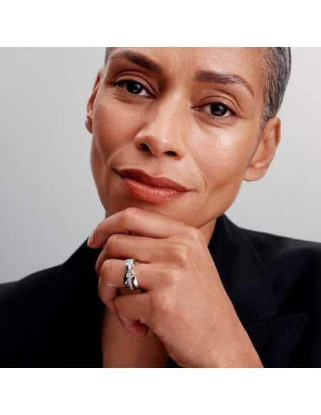 Anillo Pandora Banda Cruzada Lazo Brillante 193553C01