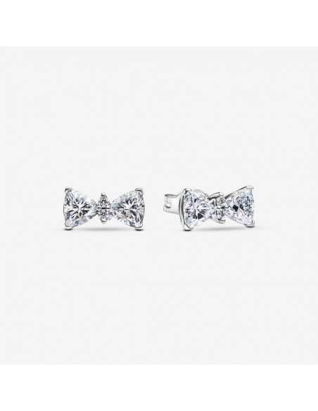 Pendientes Pandora de botón Lazo Brillante 293506C01