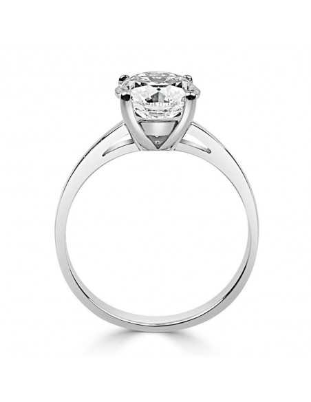 Solitario oro blanco 4 garras diamante creado de 2,00 CT