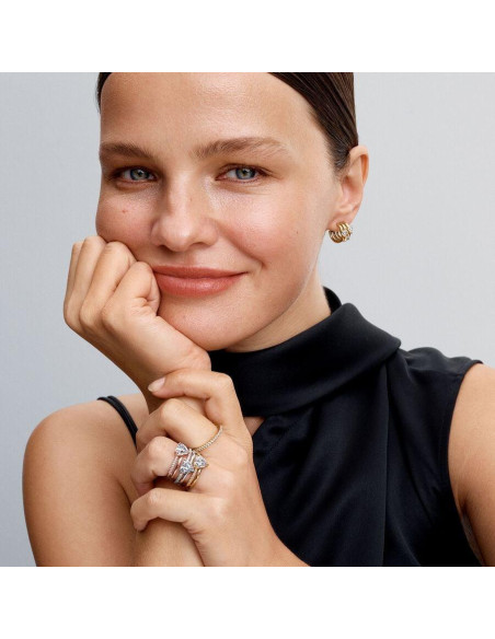 Pendientes Pandora de Aro Triple Corazón 263656C01