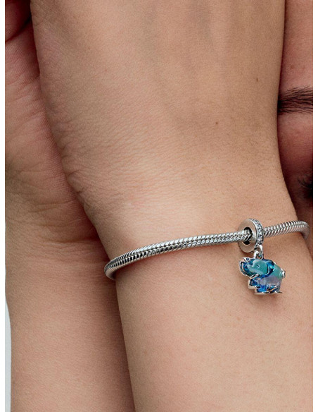 Charn Colgante de Cristal de Murano Azul Elefante 793339C01