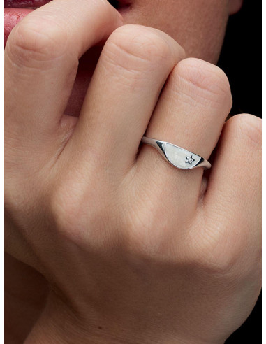 Anillo Mitad Sello Esmaltado 193325C01