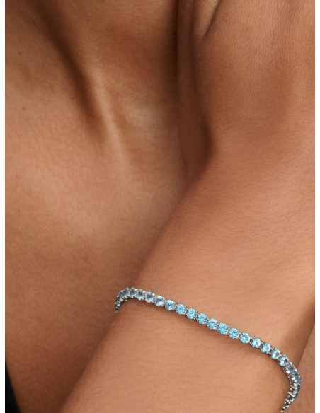 Pulsera Pandora Tenis Azul Claro Brillante 591469C03