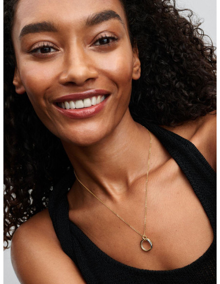 Collar Pandora Colgante Forma Orgánica en Dos Tonos 363882C00-45