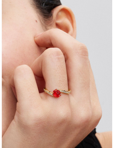 Anillo Rosa Encantada de La Bella y...