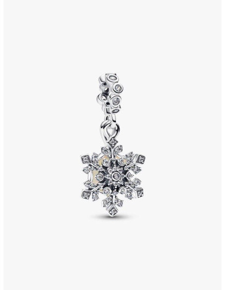 Charm Colgante Doble Copo de Nieve Opalescente