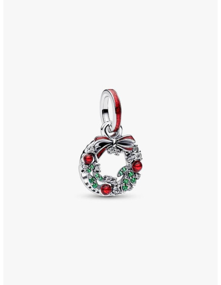 Charm Colgante Doble Corona Navideña