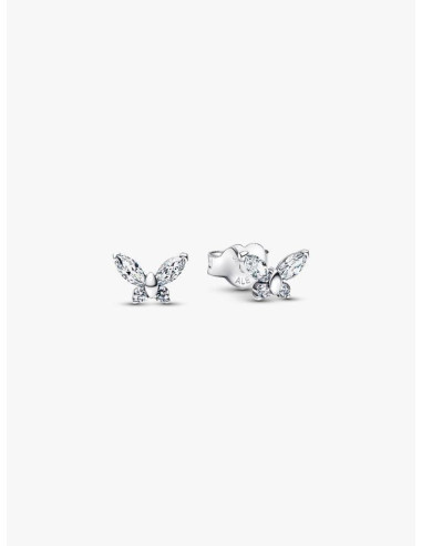 Pendientes de Botón Mariposa Blanca...