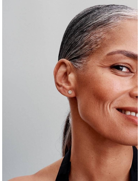 Pendientes Pandora de Botón Halo Redondo en Pavé 263019C01