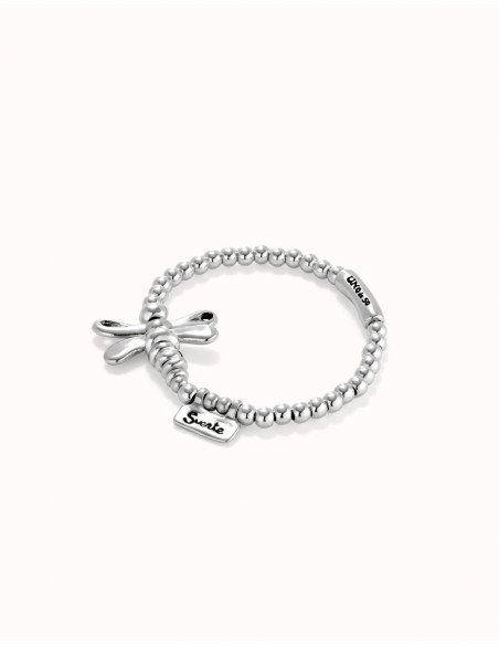 Pulsera elastica Libélula baño plata UNOde50
