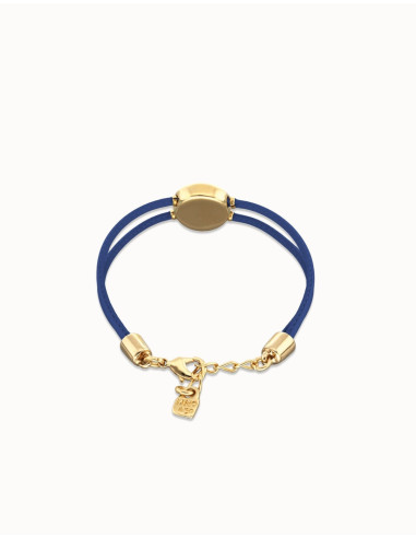 Pulsera de cuero azul con ojo dorado...