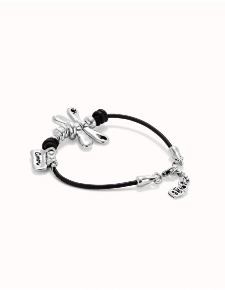 Pulsera de cuero con libelula UNOde50
