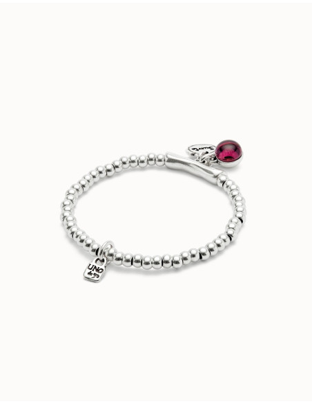 Pulsera suerte y cristal de murano granate UNOde50