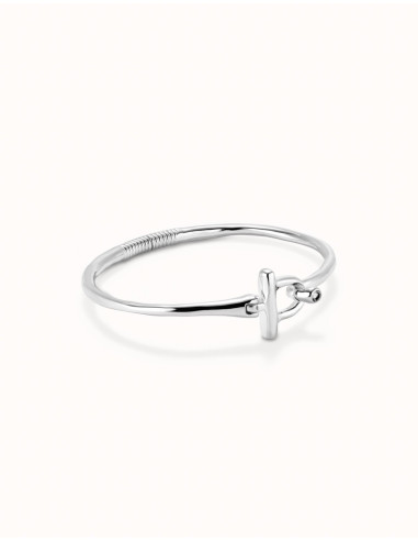 Pulsera rígida con topacio blanco...