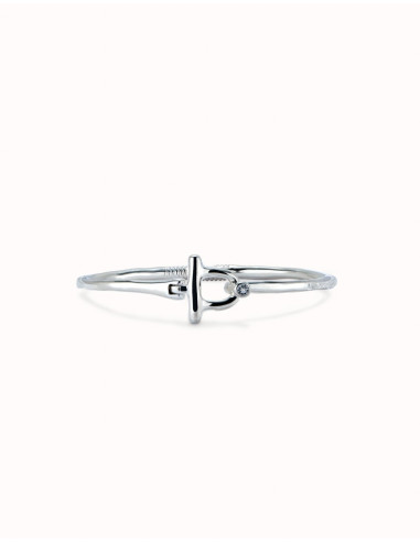 Pulsera rígida con topacio blanco...