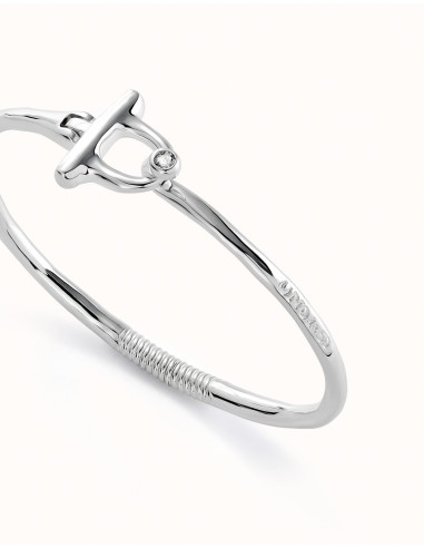 Pulsera rígida con topacio blanco...