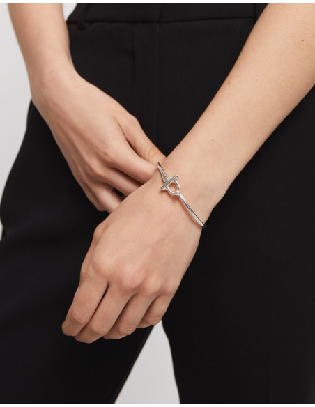 Pulsera rígida con topacio blanco UNOde50