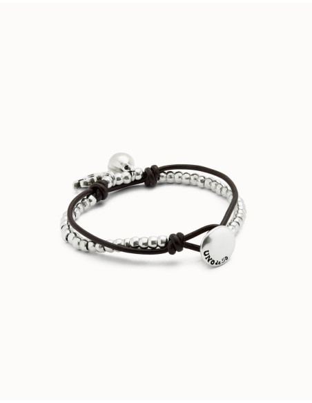 Pulsera simbolo Om con cristal de murano marfil UNOde50