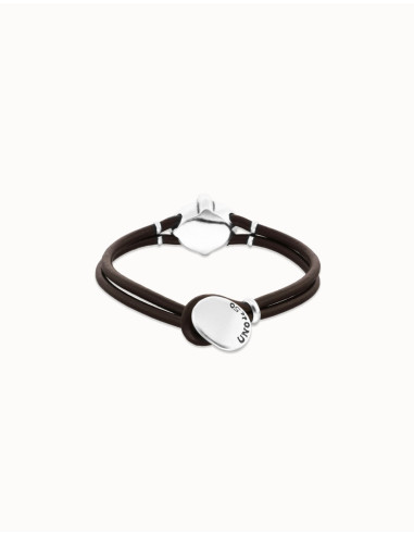 Pulsera de cuero con cristal facetado...