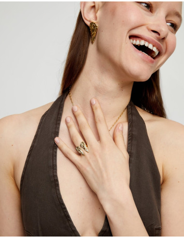 Anillo alas baño oro UNOde50 Talla 12