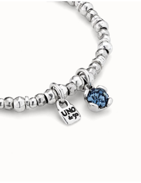 Pulsera UNOde50 bolas con piedra azul