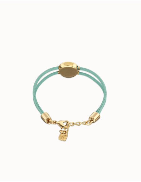 Pulsera de cuero turquesa con ojo dorado UNOde50