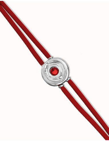 Pulsera de cuero rojo con ojo...