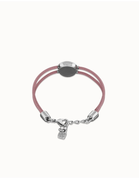 Pulsera de cuero lila con ojo plateado UNOde50