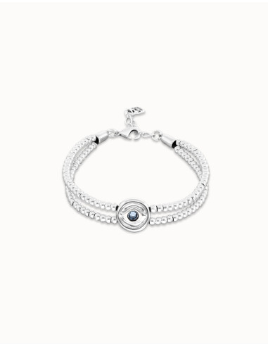 Pulsera de bolas con ojo plateado...