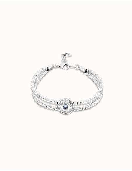 Pulsera de bolas con ojo plateado UNOde50