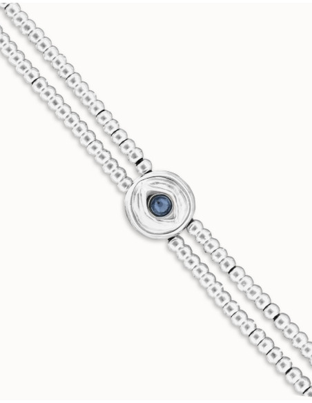 Pulsera de bolas con ojo plateado UNOde50