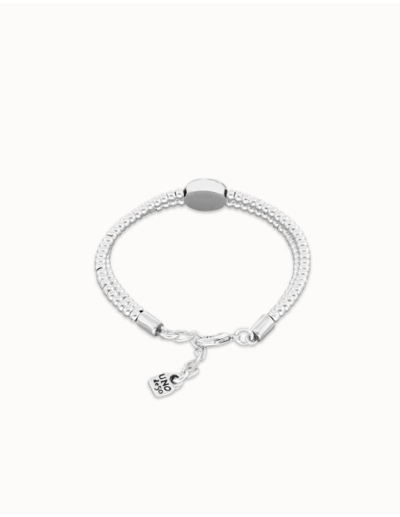Pulsera de bolas con ojo plateado UNOde50