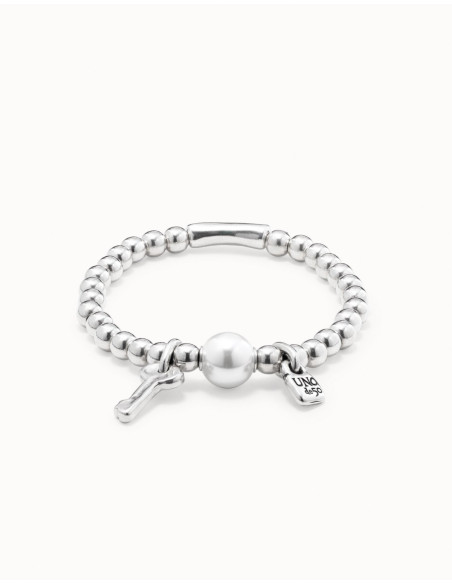 Pulsera plateada con perla UNOde50