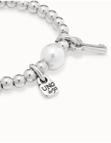 Pulsera plateada con perla UNOde50