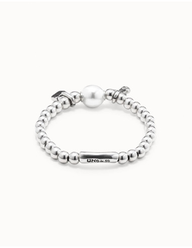 Pulsera plateada con perla UNOde50