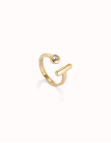 Anillo abierto dorado con topacio...