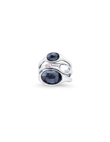 Anillo triple cristales facetados...