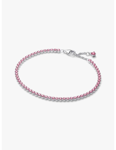 Pulsera de tenis fina rosa de Pandora