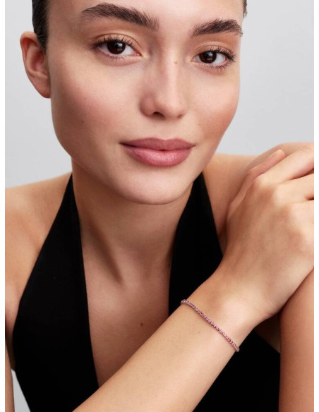 Pulsera de tenis fina rosa de Pandora